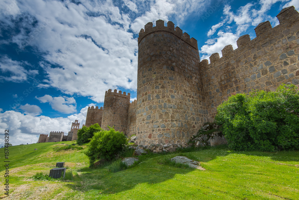 Defence walls around Avila town,Spain