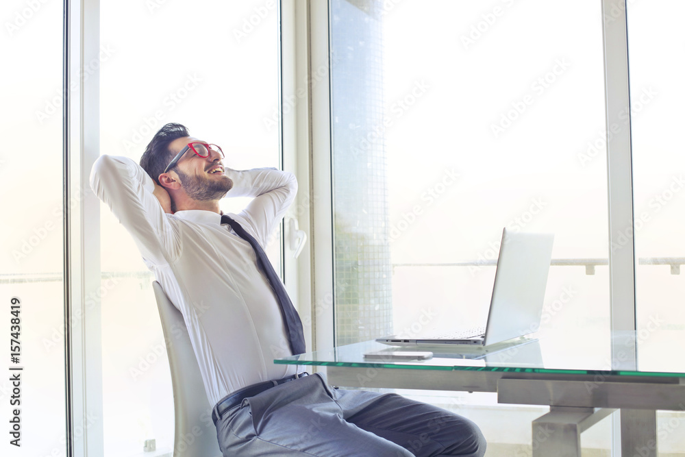 Relaxed employee Relaxed employee