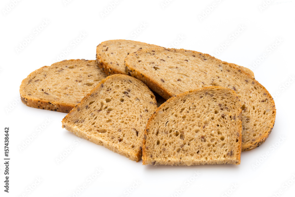 Rye bread slice isolated on white background. Rye bread slice isolated on white background.