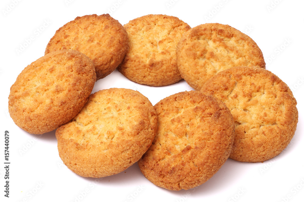 7 biscuits isolated on white 7 biscuits isolated on white