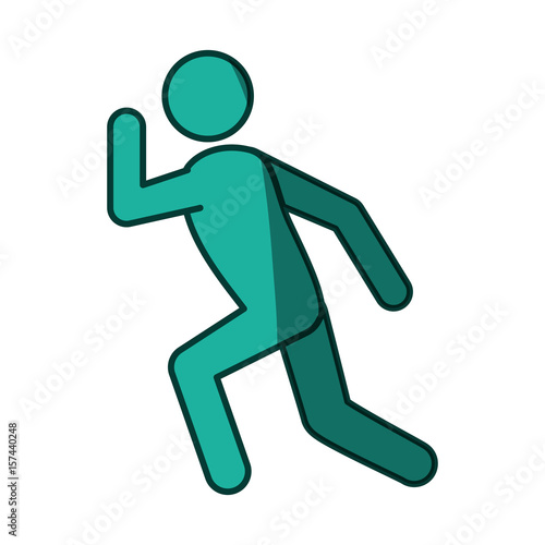 Athlete running pictogram icon vector illustration graphic design