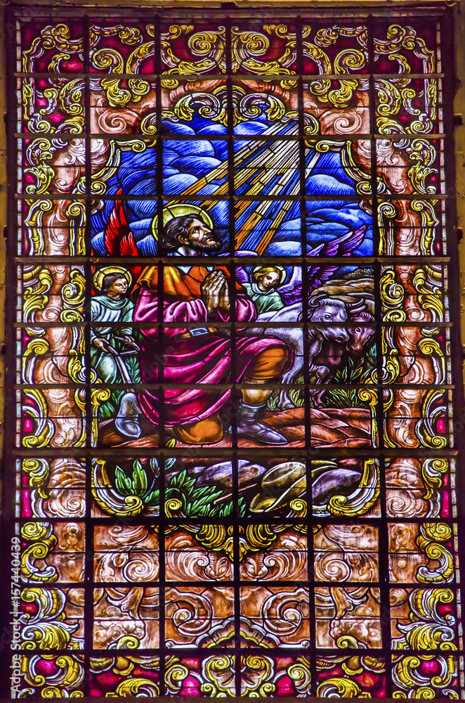 Stained Glass Jesus Basilica Santa Iglesia Collegiata de San Isidro Madrid Spain Stained Glass Jesus Basilica Santa Iglesia Collegiata de San Isidro Madrid Spain