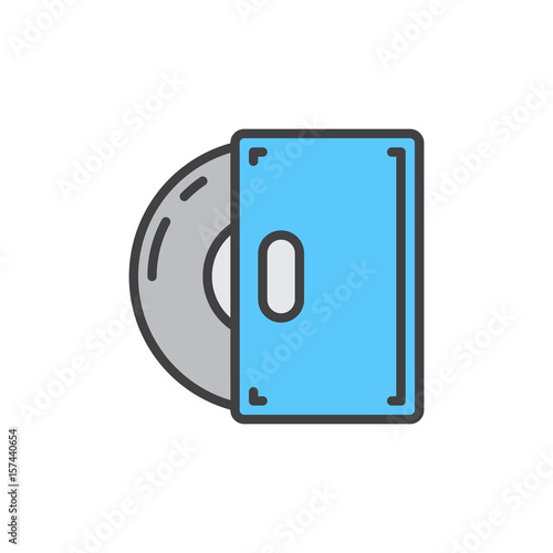 Software installation disc filled outline icon, line vector sign, linear colorful pictogram. Symbol, logo illustration. Pixel perfect
