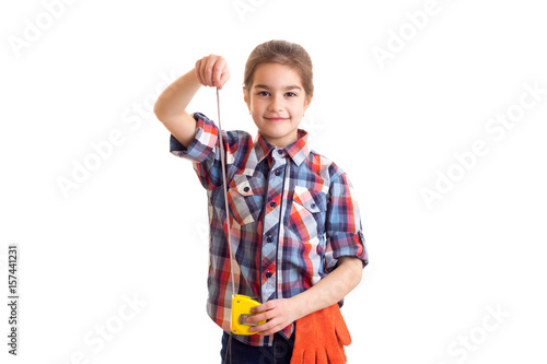 Little girl holding roulette