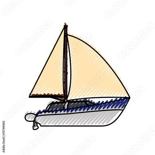 Sail boat isolated icon vector illustration graphic design