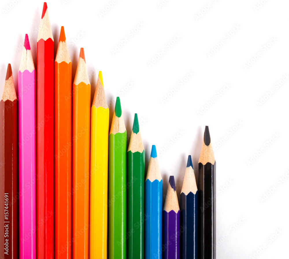 Colored pencil equalizer on white background Colored pencil equalizer on white background