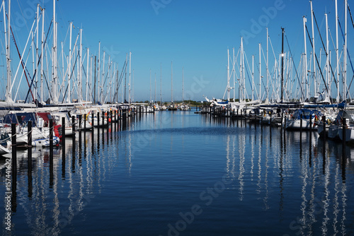 yacht port marina under blue sky