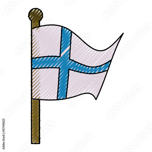 Finland flag emblem icon vector illustration graphic design