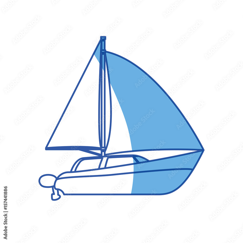 Sail boat isolated icon vector illustration graphic design