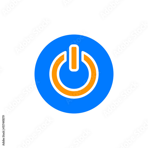 Power button vector icon, colorful sign
