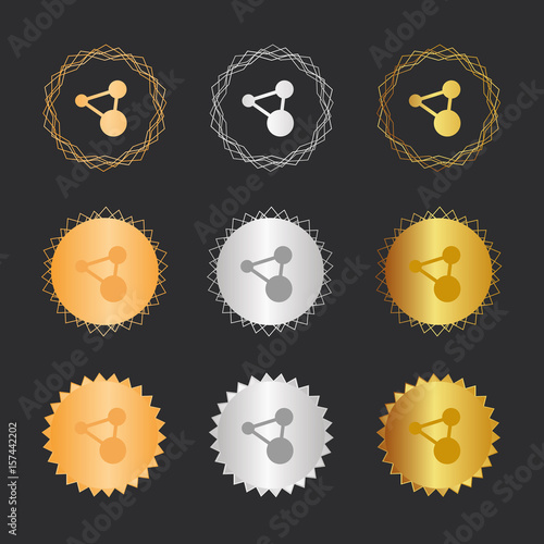 Netzwerk Verknüpfung - Bronze, Silber, Gold Medaillen