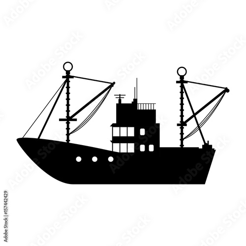 Fishing boat isolated icon vector illustration graphic design
