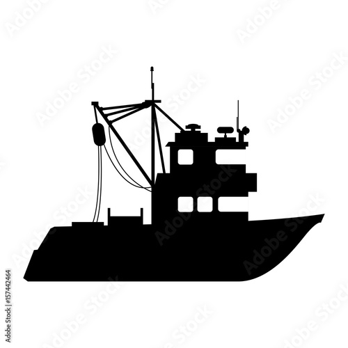 Fishing boat isolated icon vector illustration graphic design