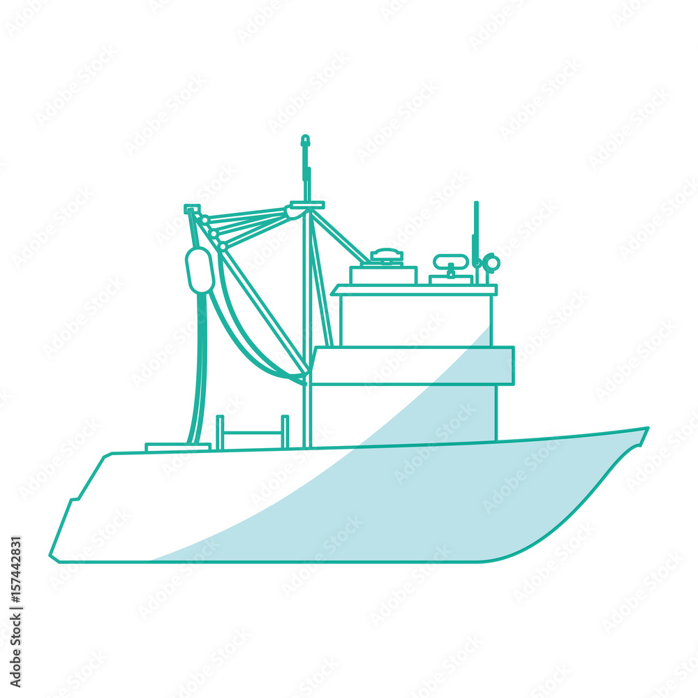 Fishing boat isolated icon vector illustration graphic design