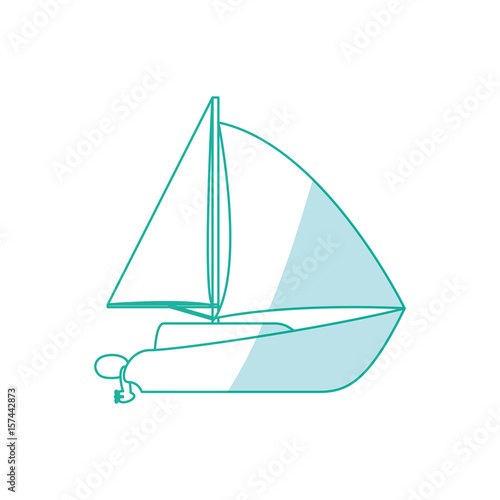 Sail boat isolated icon vector illustration graphic design