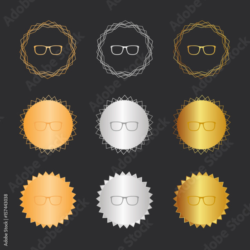Brille - Bronze, Silber, Gold Medaillen