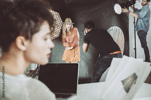 Obraz na plátně Backstage at photoshoot