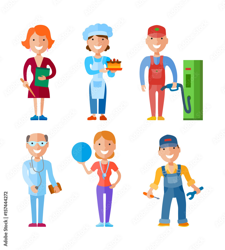 Vector illustration set of people of different professions