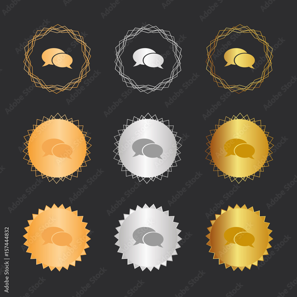 Sprechblasen - Bronze, Silber, Gold Medaillen Sprechblasen - Bronze, Silber, Gold Medaillen