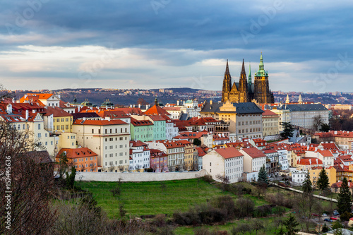 Area Lesser Town of Prague, near the church Saint Vitus, Ventseslaus and Adalbert. Czech Republic.