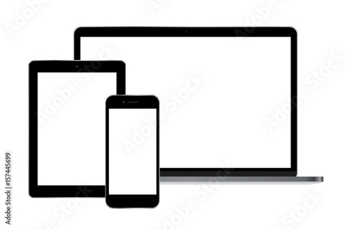 Modern laptop smartphone and tablet vector eps 10