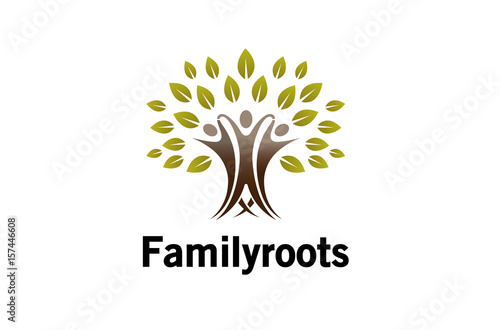 Creative People Tree Logo Design Illustration