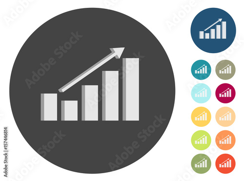3D Icons - Balkendiagramm mit Pfeil