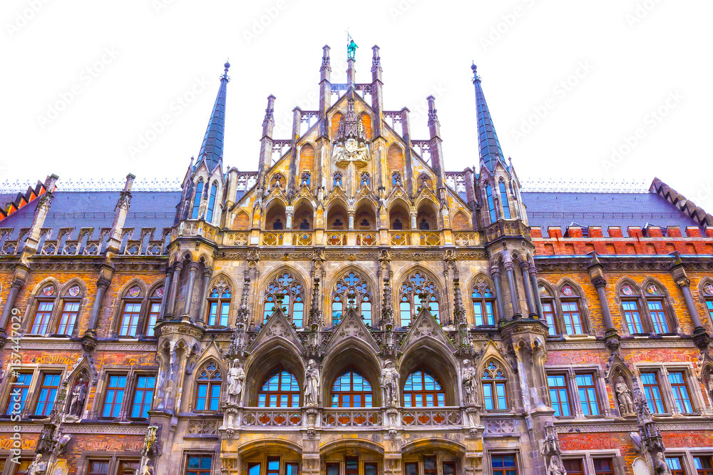 famous old munich city hall - germany