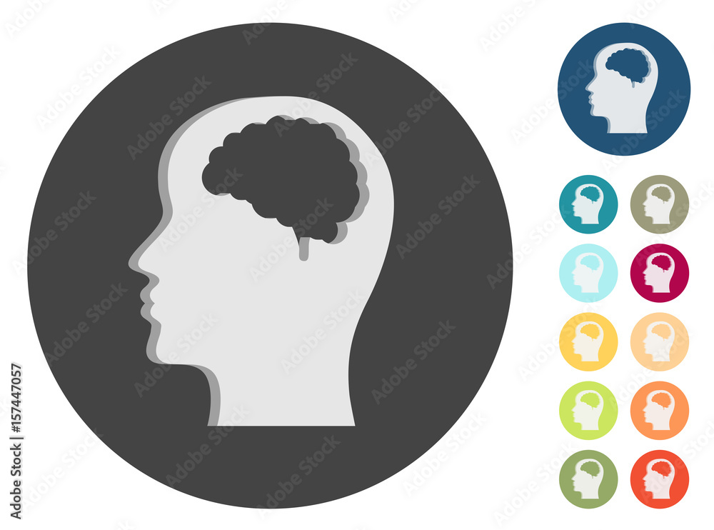 3D Icons - Gesicht mit Gehirn seitlich 3D Icons - Gesicht mit Gehirn seitlich
