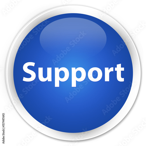 Support premium blue round button photo