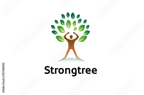 Creative People Tree Logo Design Illustration