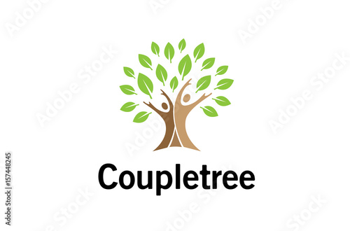 Creative People Tree Logo Design Illustration