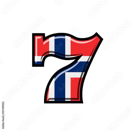 Slot machine norwegian flag vector illustration