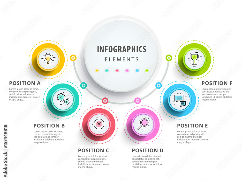 Fototapeta premium Circle infographics elements design. Abstract business workflow 