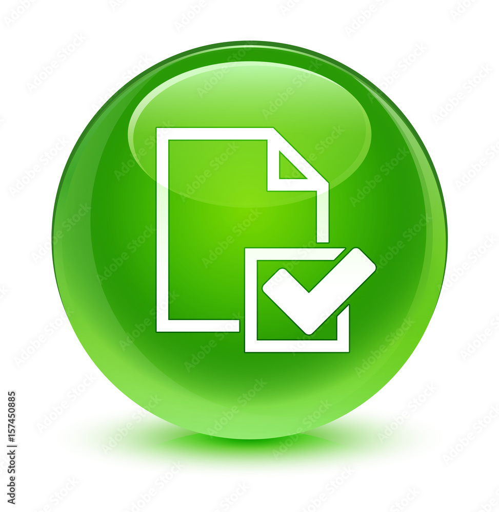 Checklist icon glassy green round button Checklist icon glassy green round button