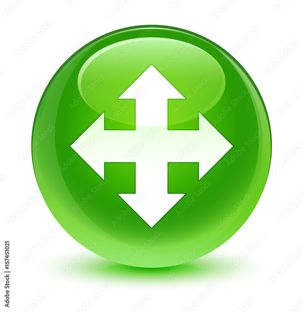 Move icon glassy green round button Move icon glassy green round button
