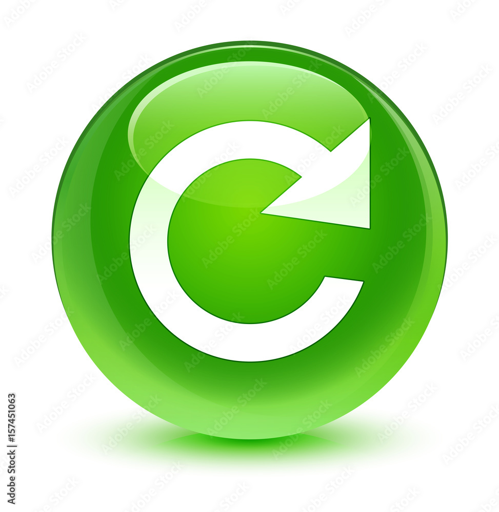 Reply rotate icon glassy green round button Reply rotate icon glassy green round button