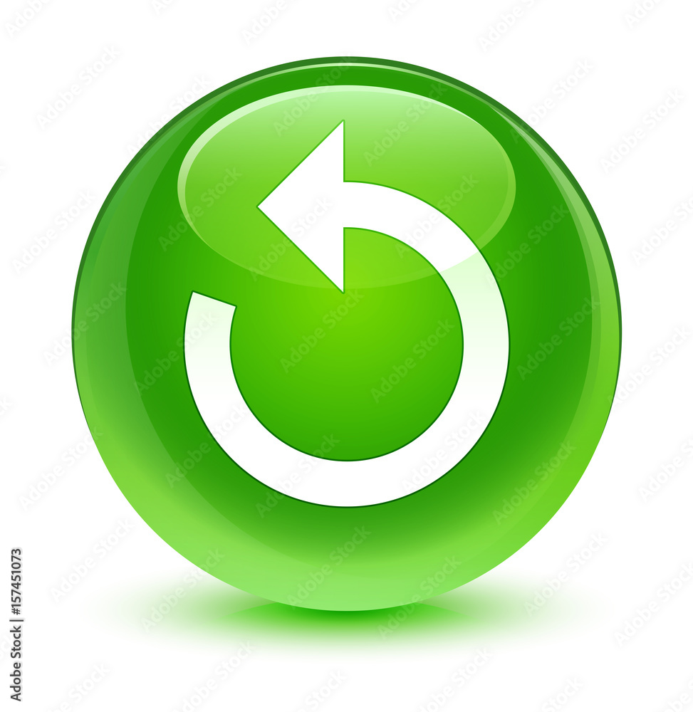Refresh arrow icon glassy green round button Refresh arrow icon glassy green round button