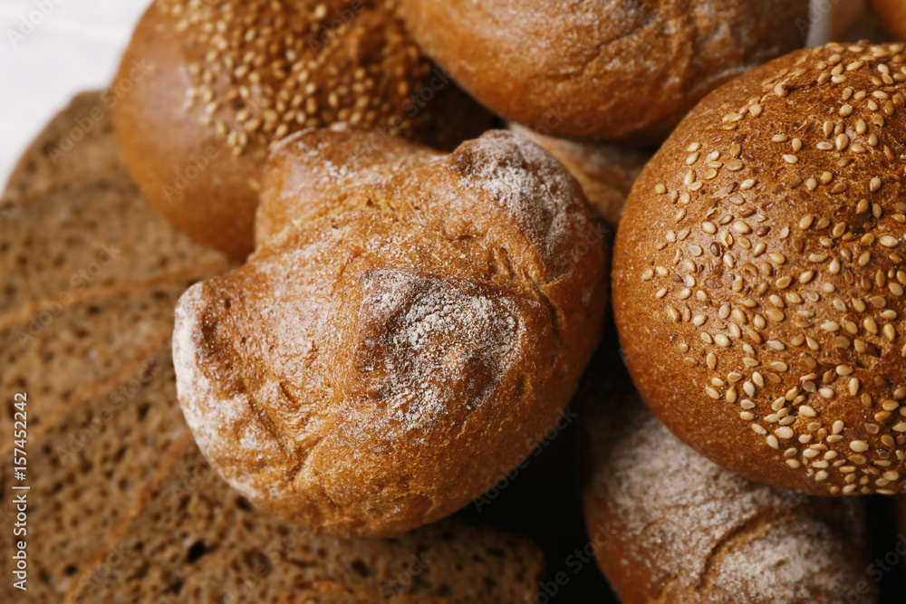Loaves of delicious rye bread, closeup Loaves of delicious rye bread, closeup