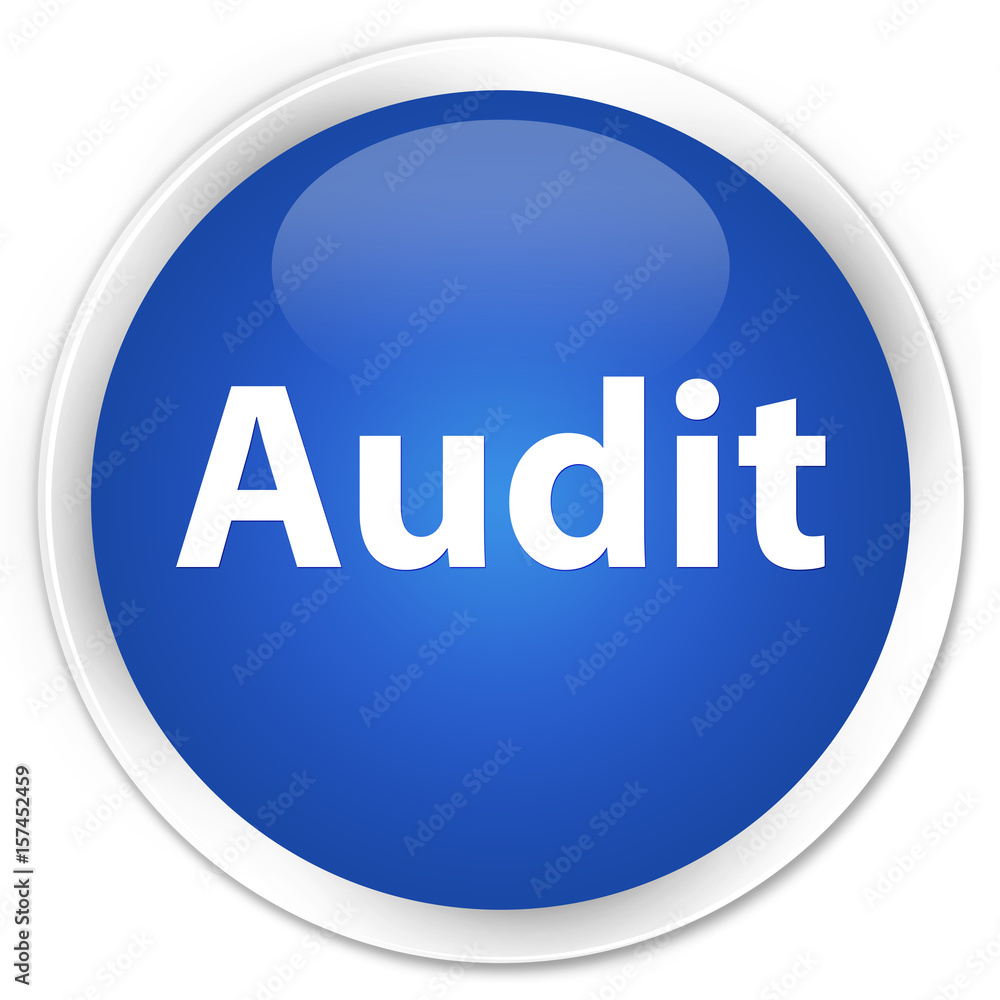Audit premium blue round button Audit premium blue round button
