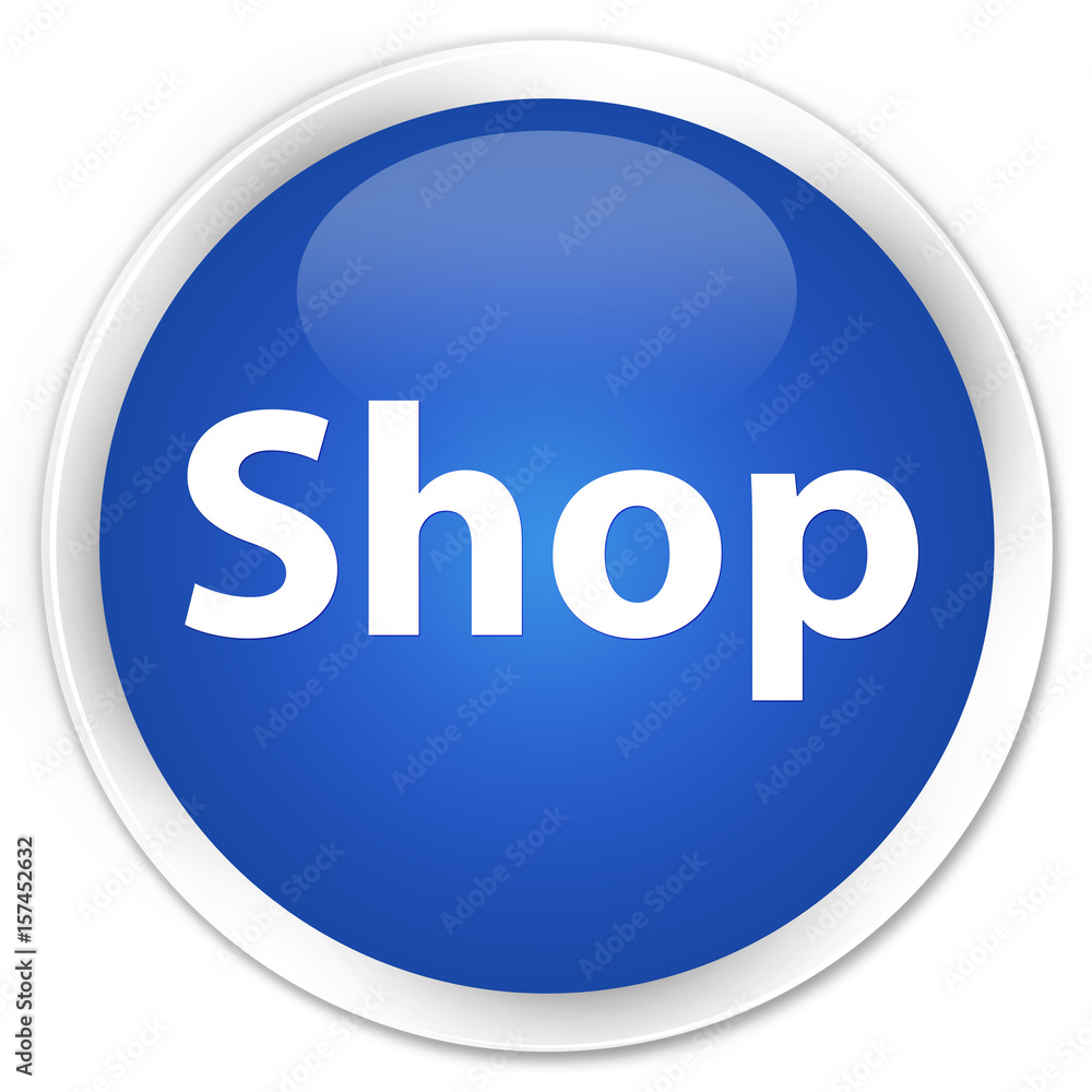 Shop premium blue round button Shop premium blue round button