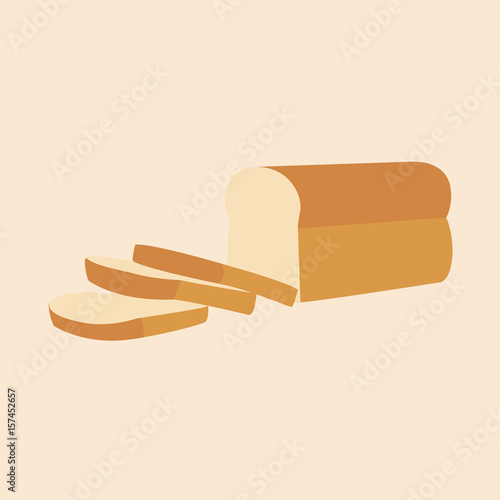 Bread loaf and Sliced isolated background vector