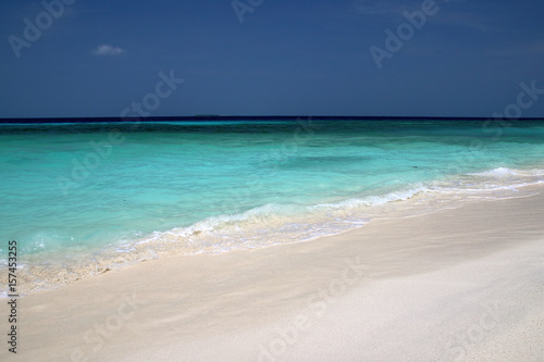 Blue Ocean seen from the beach of Ukulhas  Maldives
