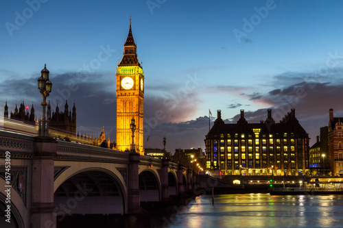 Big Ben and westminster bridge in London