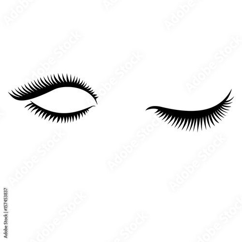 Eye lashes vector icon. Lashes vector. Open and close lashes