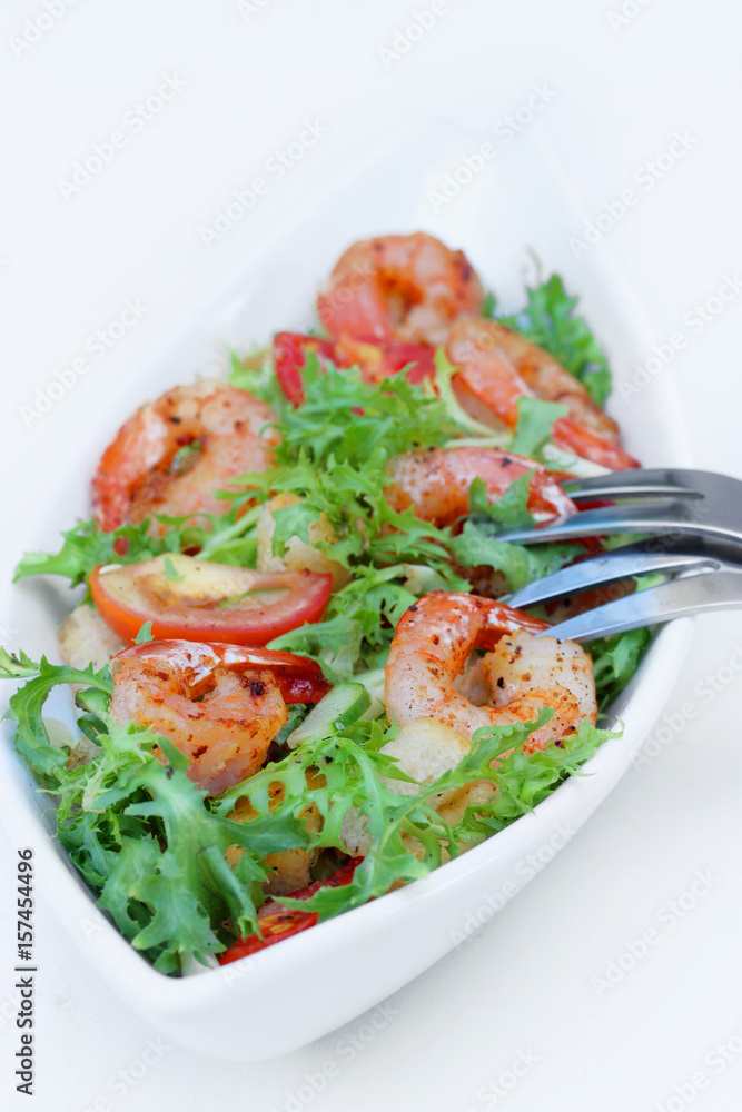 Salad with shrimps or prawn and arugula Salad with shrimps or prawn and arugula