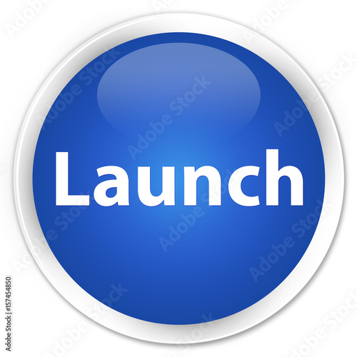 Launch premium blue round button