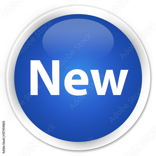 New premium blue round button photo