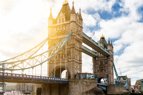 Tower Bridge in London on the golder hour, London, UK.