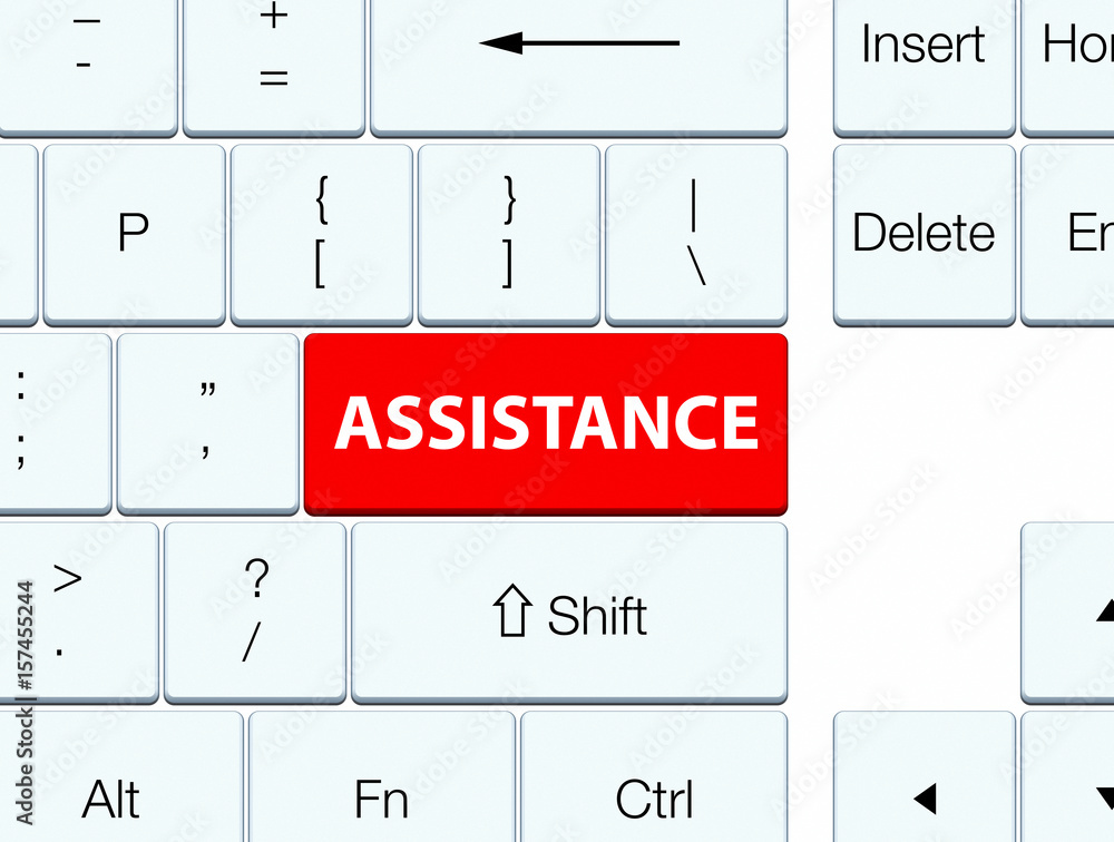 Assistance red keyboard button Assistance red keyboard button